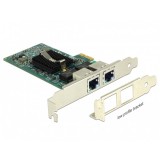 DELOCK PCI-E x1 Vezetékes hálózati Adapter, 2x Gigabit LAN i82576 (89944)