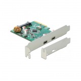 DELOCK PCI-E x4 Bővítőkártya > 2x külső USB 10 Gbps Type-C female (90397)