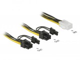 DeLock PCI Express power cable 6 pin female > 2x 8 pin male 15cm 85452