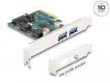 DeLock PCI Express x4 Card to 2x external USB 10 Gbps Type-A female Low Profile Form Factor 90106