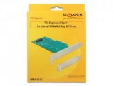 Delock PCI Express x4 Kártya  1 x belső NVMe M.2 Key M 110 mm - alacsony profil 89472