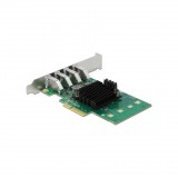 Delock PCI Express x4 Kártya - 4 x Külső USB 3.0 Quad Channel - alacsony profil (89048)