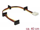 DeLock Power Molex 4 pin plug > 4x SATA 15 pin receptacle cable 0,4m 60142
