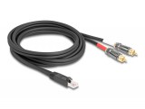 Delock RJ45 adapter kábel apa - 2 x RCA apa fekete, 2 m