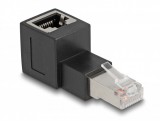 Delock RJ45 apa - RJ45 anya adapter Cat.6A 90 fokos szögben felfelé hajlítva (87861)