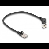 Delock RJ45 CAT6A S/FTP -> RJ45 CAT6A S/FTP M/M adatkábel 0.25m fekete slim, 90° fel/egyenes (80285)
