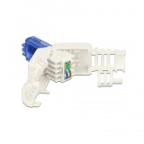 Delock RJ45 CAT6A UTP csatlakozó dugó fehér szerszám nélkül szerelhető, 2db (86417)