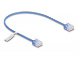 Delock RJ45 hálózati kábel Cat.6 UTP ultravékony 0,3 m kék rövid csatlakoztatókkal (80778)