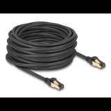 Delock RJ45 hálózati kábel Cat.6A apa - apa S/FTP fekete 15 m - Cat.7 nyers kábellel, mely alkalmas bel- és kültéri használatra (80253) (80253)