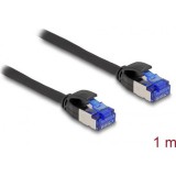 Delock RJ45 hálózati kábel Cat.6A S/FTP vékony 1 m fekete (80227) (80227)