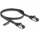 Delock RJ45 lapos patch kábel apa - apa Cat.8.1 flexibilis 0,5 m fekete
