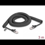 Delock RJ45 tekercselt kábel apa - apa Cat.5e 3 m fekete (87994) (del87994)