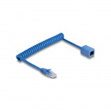 Delock RJ45 tekercses kábelcsatlakozó a jack csatlakozóhoz Cat.6 UTP 0,45 m - 0,75 m kék (90364)