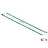 Delock Rozsdamentes Acél Kábelkötegek Hossza 200 x Szélesség 4,6 mm zöld 10 db.