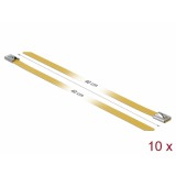 Delock Rozsdamentes Acél Kábelkötegek Hossza 400 x Szélesség 7,9 mm sárga 10 db.