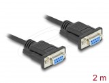 DeLock RS-232 Cable Serial D-Sub9 female to female with narrow plug housing 2m Black 86824