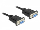 DeLock RS-232 D-Sub9 female to female null modem with narrow plug housing Serial Cable 2m Black 86605