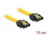 DeLock SATA 6 Gb/s male straight > SATA male straight 70 cm yellow metal Cable 82813