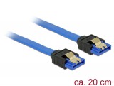 DeLock SATA 6 Gb/s receptacle straight > SATA receptacle straight 20 cm blue with gold clips Cable  84977