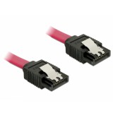 Delock SATA 6Gbps 10cm egyenes-egyenes piros kábel