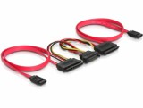DeLOCK SATA All-in-One cable for 2x HDD SATA kábel 0,5 M Vörös