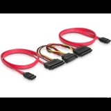 Delock SATA All-in-One kábel 2x HDD 50cm (84356) (de84356) - SATA kábelek