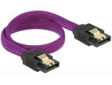 DeLock SATA cable 6 Gb/s 30cm straight / straight metal Purple Premium 83690