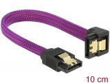 DeLock SATA cable 6Gb/s 10cm down/straight metal Premium Purple 83693