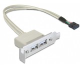 Delock Slot bracket USB 2.0 low profile 2 port