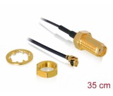 Delock SMA válaszfali anya - MHF I apa