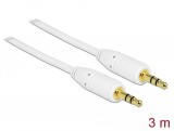 DeLock Stereo Jack Cable 3.5 mm 3 pin male > male 3m White 83749