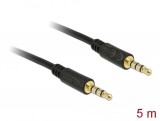DeLock Stereo Jack Cable 3.5 mm 4 pin male to male 5m Black 83438