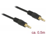 DeLock Stereo Jack Cable 3.5mm 3 pin male > male 0,5m Black 83742
