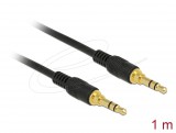 DeLock Stereo Jack Cable 3.5mm 3 pin male to male 1m Black 85547