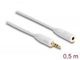 DeLock Stereo Jack Extension Cable 3.5 mm 3 pin male > female 0,5m White 83763