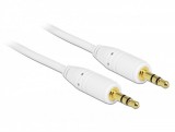 Delock Stereo jack kábel 3.5 mm 3 tűs 0.5m, fehér (83743)