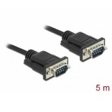 Delock Sub-D9-es, RS-232 soros kábel, apa-apa, 5 m