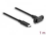 Delock SuperSpeed USB 10 Gbps (USB 3.2 Gen 2) USB Type-C apa-anya kábel panel-csatlakozójú 1m fekete (87824)