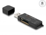 DeLock SuperSpeed USB Card Reader for SD / Micro SD / MS memory cards Black 91757