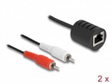 Delock Sztereo Audio bővítő RJ45 anya - 2 db. RCA apa Cat.5 akár 50 m 2 db-os szett (87857)
