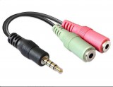 DELOCK sztereó jack apa 3.5 mm  2 x Stereo jack anya adapter, 3.5 mm
