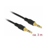 Delock Sztereó Jack Kábel 3,5 mm 3 tűs férfi > férfi 3 m fekete
