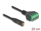 Delock Sztereo jack kábel anya 2,5 mm 4 tűs - Terminal Block Adapter 20 cm (66294)