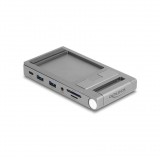 Delock táblagép és notebook dokkoló állomás 4K beépített tartóval - HDMI / USB / Hub / SD / Micro SD / PD 3.0 - összecsu (88199)