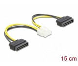 Delock Tápkábel 2 x 15 tűs SATA - 8 tűs EPS 15 cm