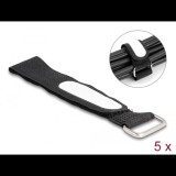 Delock tépőzáras kábelkötegelő 203x20mm 5db fekete (19606) (d19606)
