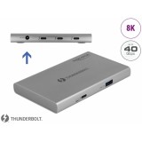 Delock Thunderbolt  4 Hub 3 porttal és egy további SuperSpeed USB 10 Gbps A-típusú porttal - 8K