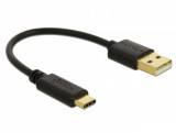 Delock Töltő kábel USB A-típusú - USB Type-C csatlakozó végekkel 3 A 15 cm