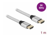 Delock Ultra nagy sebességű HDMI kábel 48 Gbps 8K 60 Hz ezüst 1 m tanúsítvánnyal