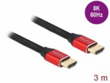 Delock Ultra nagy sebességű HDMI kábel 48 Gbps 8K 60 Hz piros 3 m (85775)
